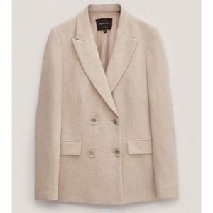 NWT Womens Massimo Dutti Cotton Herringbone Blazer Size 8